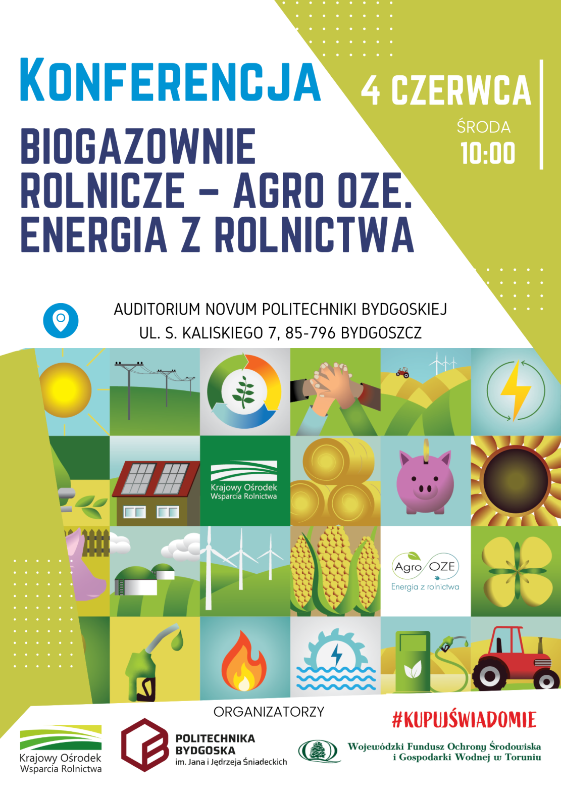 Plakat - Biogazownie rolnicze - Konferencja 4 czerwca br.