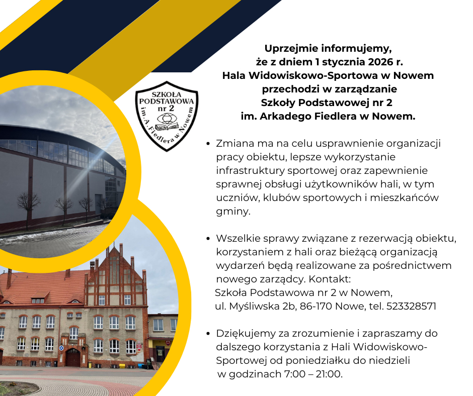 Informacja - administracja halą sportową
