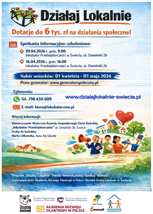 Działaj Lokalnie - nabór wniosków plakat
